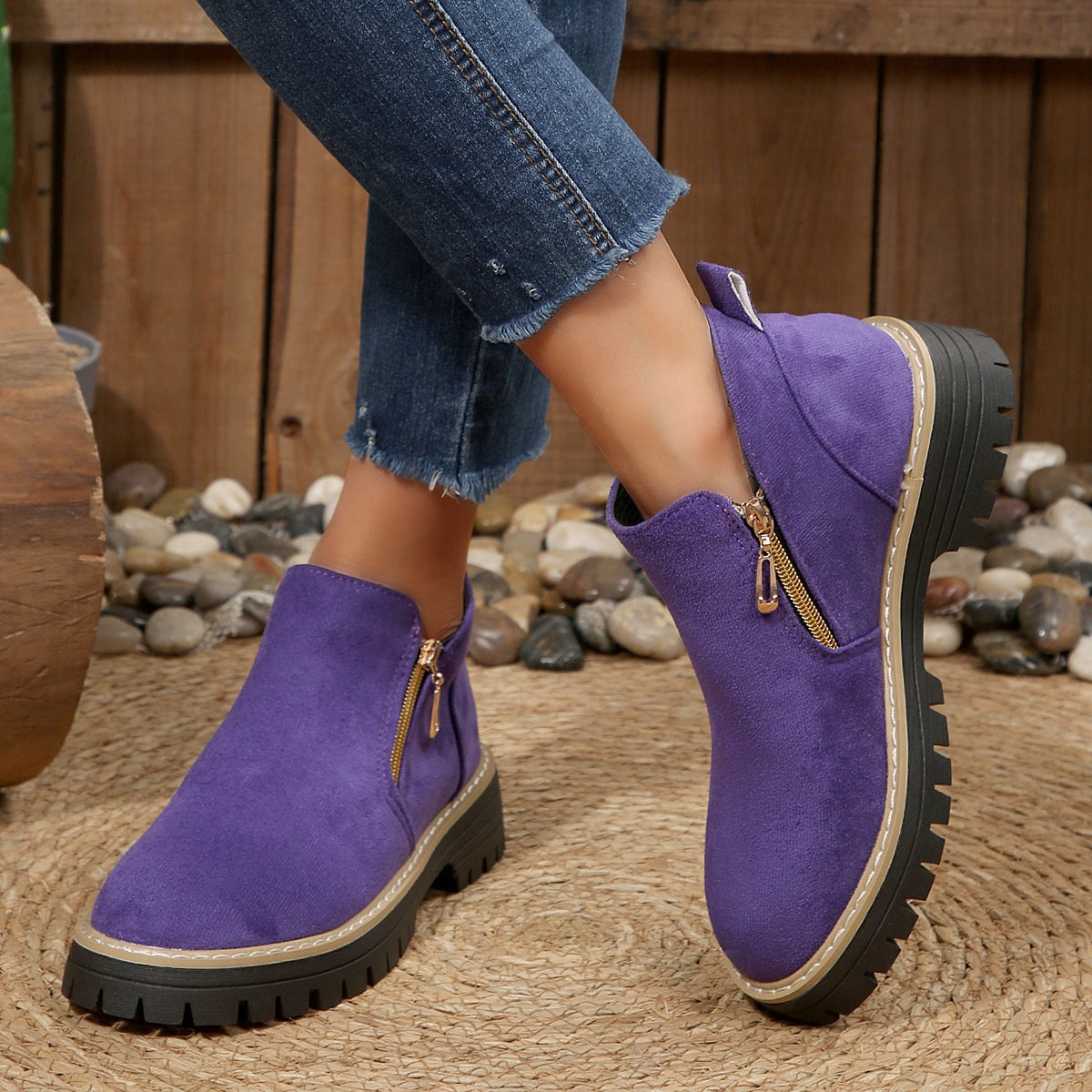 Bottines Urbaines Zippées Élégance
