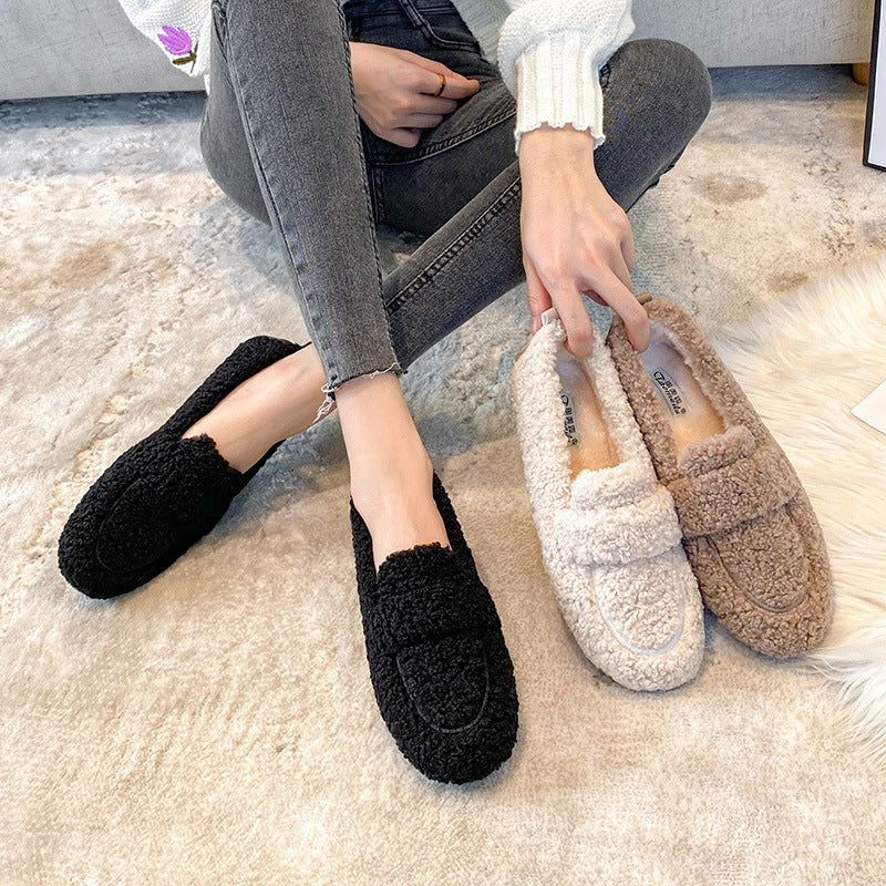 Mocassins Douillets en Fourrure – Confort Chaleureux & Semelle Antidérapante