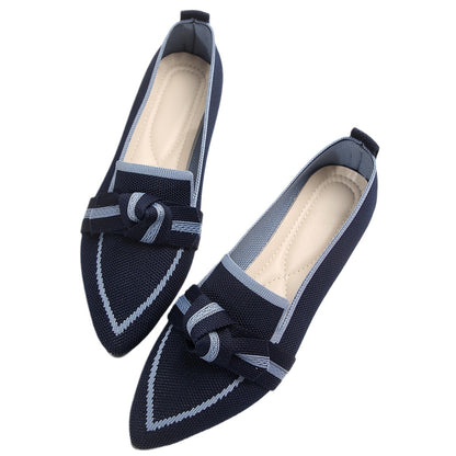 Chaussures Plates Chic Pointues avec Nœud Respirant