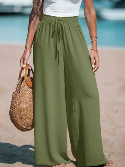 Pantalon Loose Chic avec Détail Cordon
