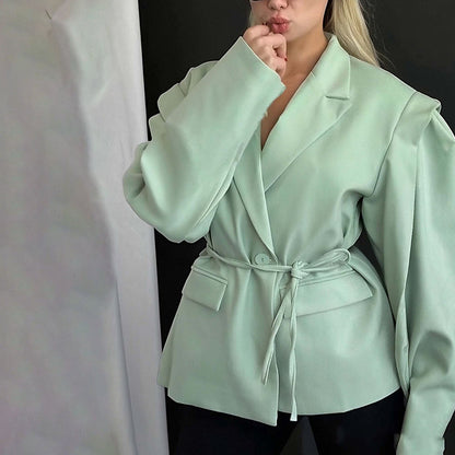 Veste Fluide à Taille Ceinturée