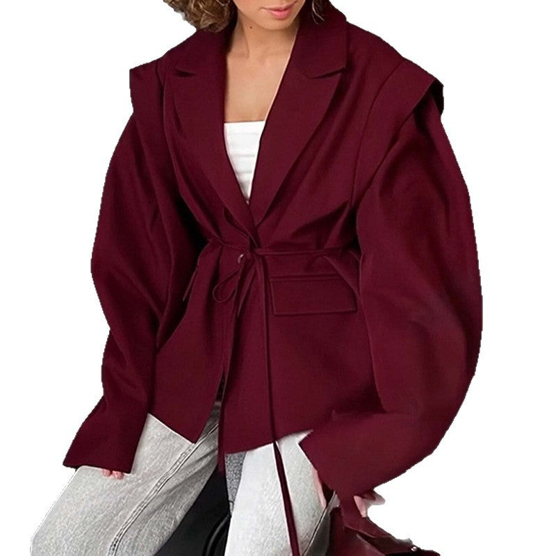 Veste Fluide à Taille Ceinturée