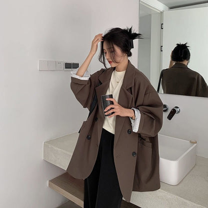 Blazer Oversize à Double Boutonnage