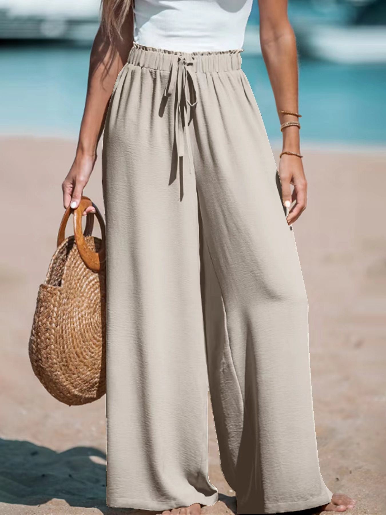Pantalon Loose Chic avec Détail Cordon