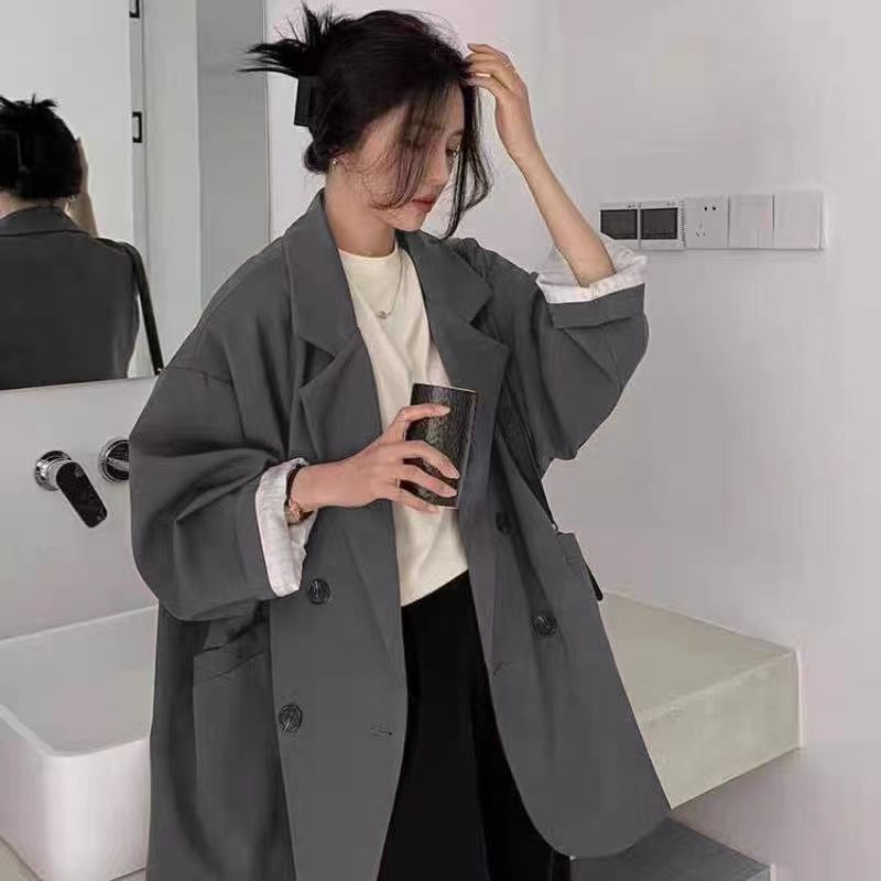 Blazer Oversize à Double Boutonnage