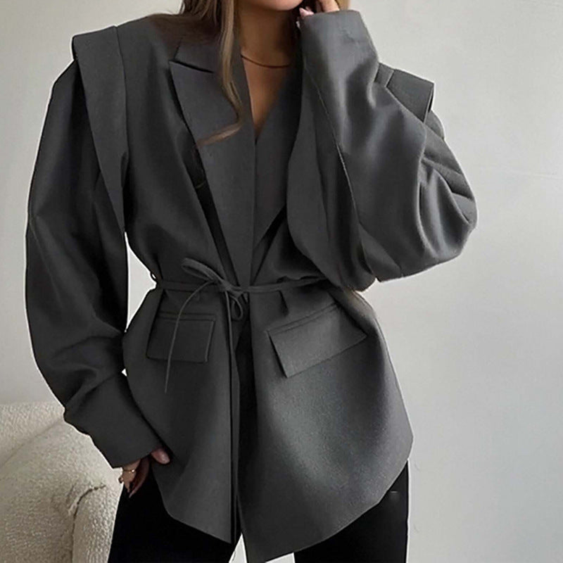 Veste Fluide à Taille Ceinturée