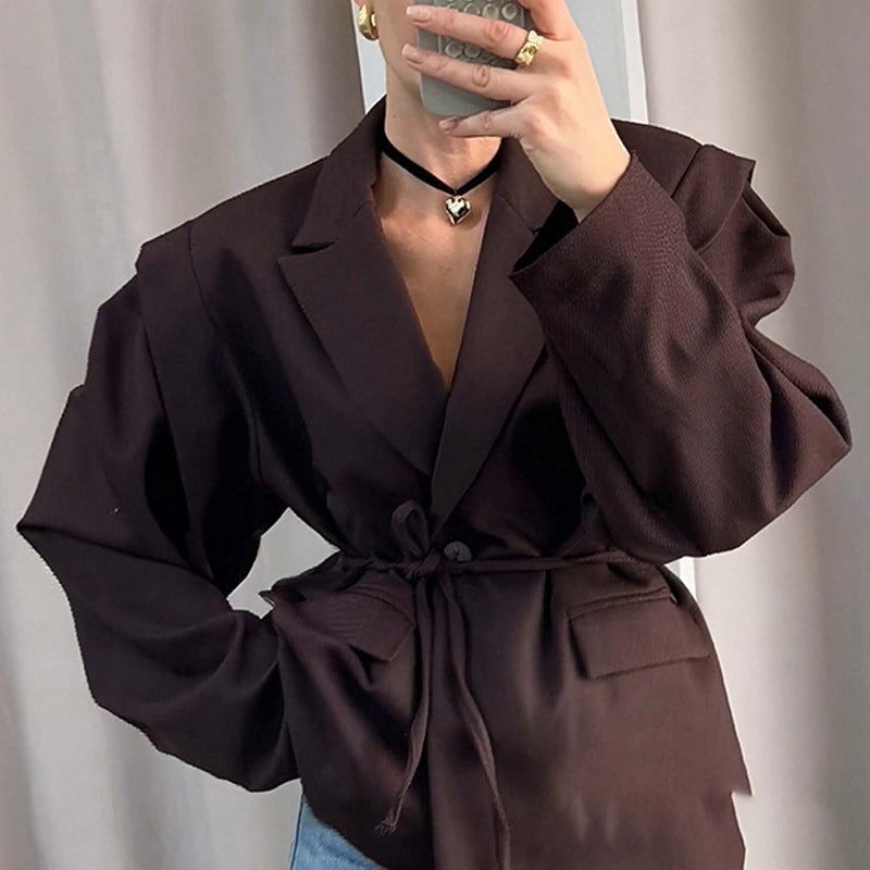 Veste Fluide à Taille Ceinturée