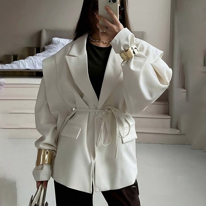 Veste Fluide à Taille Ceinturée