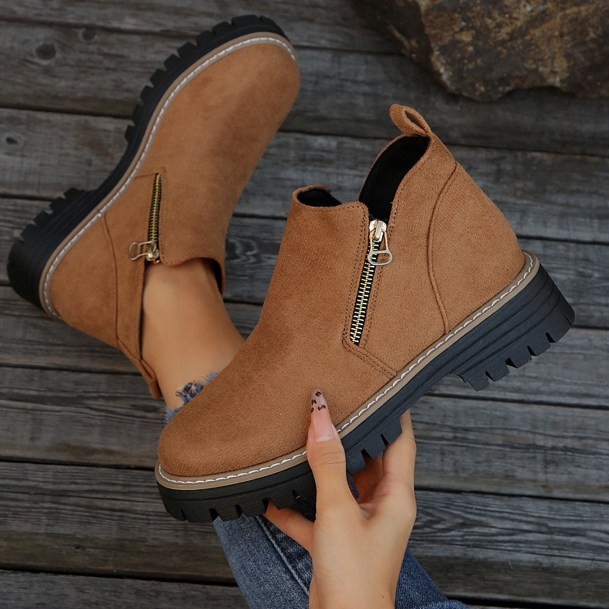 Bottines Urbaines Zippées Élégance