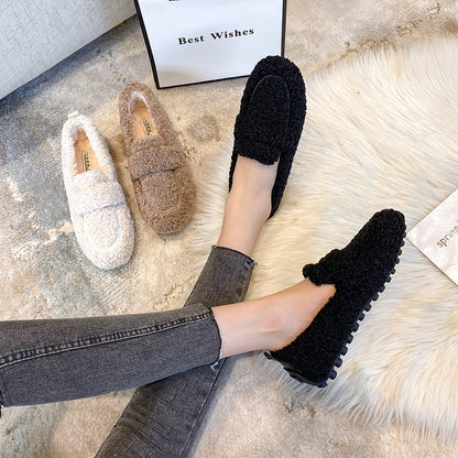 Mocassins Douillets en Fourrure – Confort Chaleureux & Semelle Antidérapante