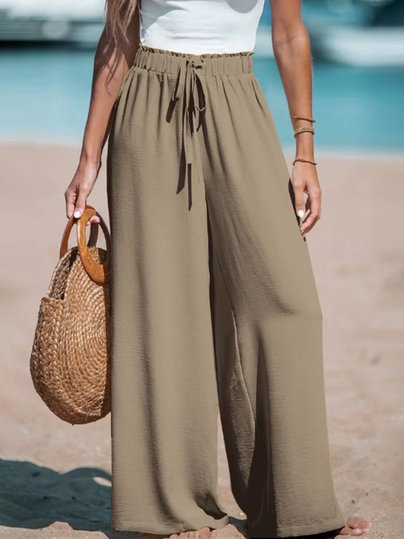 Pantalon Loose Chic avec Détail Cordon