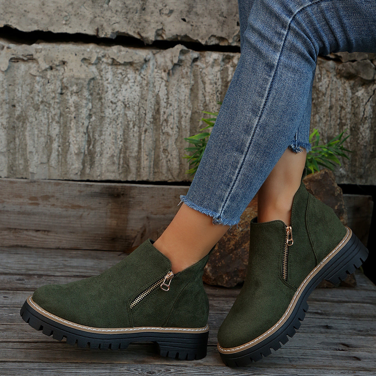 Bottines Urbaines Zippées Élégance