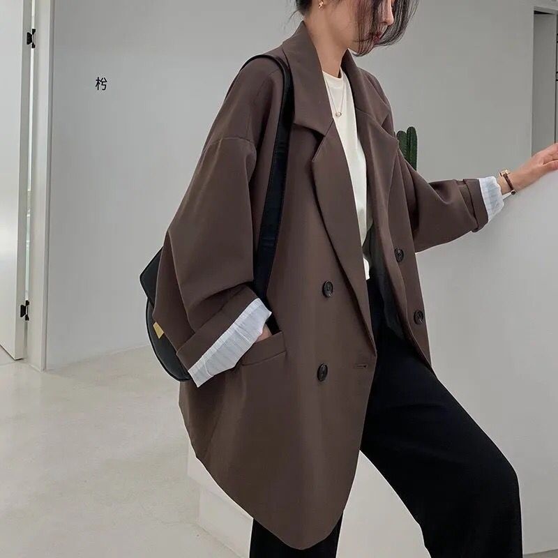 Blazer Oversize à Double Boutonnage