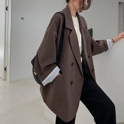 Blazer Oversize à Double Boutonnage