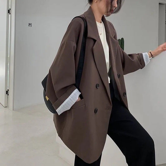 Blazer Oversize à Double Boutonnage