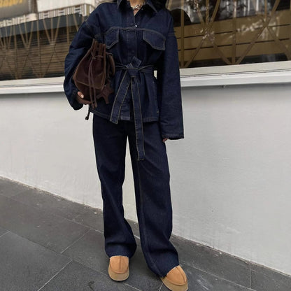 Ensemble Denim Rétro Ceinturé