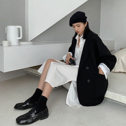 Blazer Oversize à Double Boutonnage