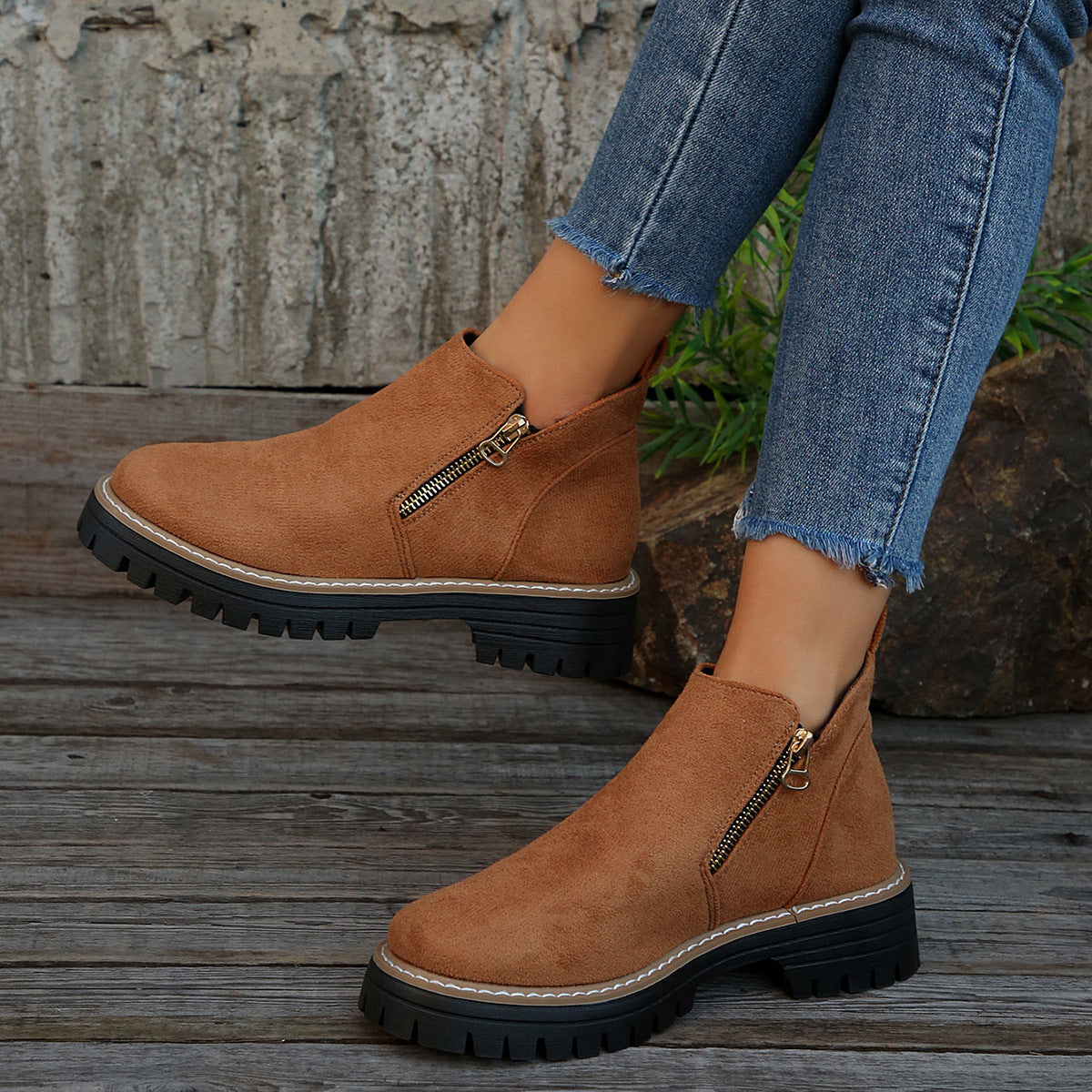 Bottines Urbaines Zippées Élégance