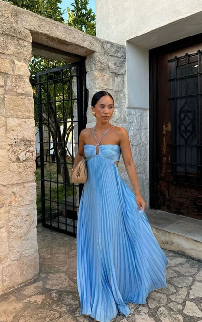 Robe Longue Plissée Élégance Sculptante