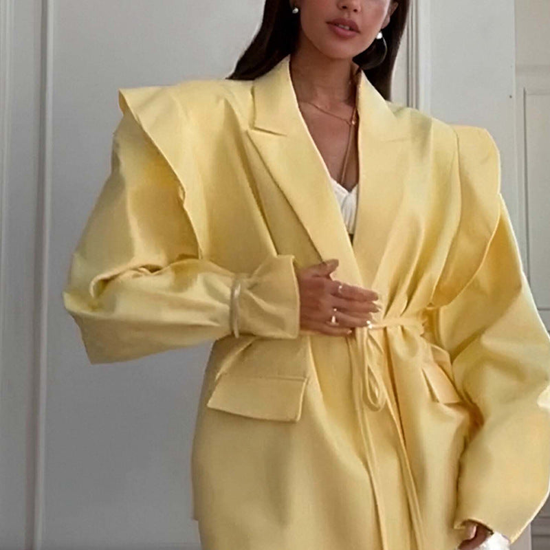 Veste Fluide à Taille Ceinturée