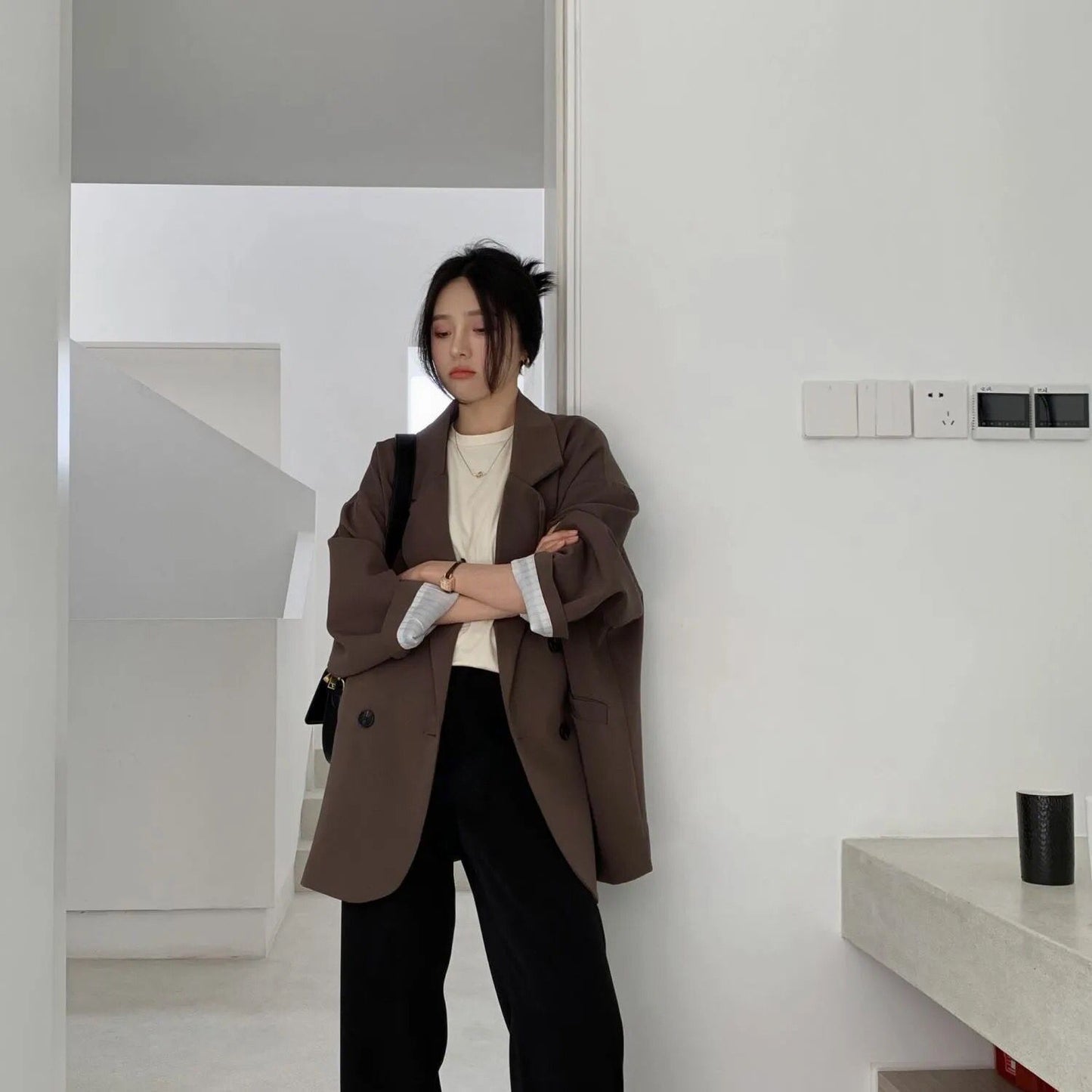 Blazer Oversize à Double Boutonnage