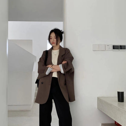 Blazer Oversize à Double Boutonnage