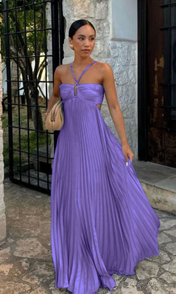 Robe Longue Plissée Élégance Sculptante
