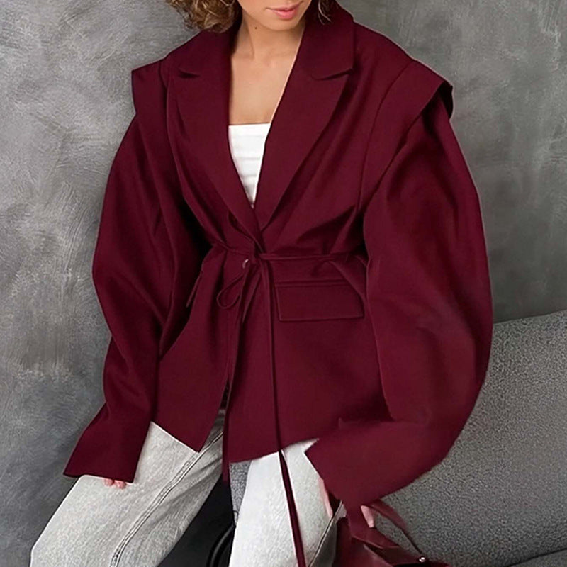 Veste Fluide à Taille Ceinturée