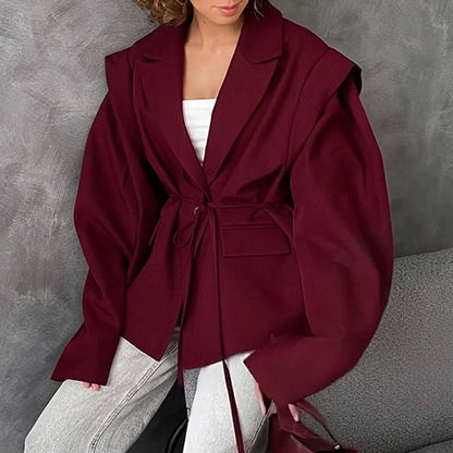 Veste Fluide à Taille Ceinturée
