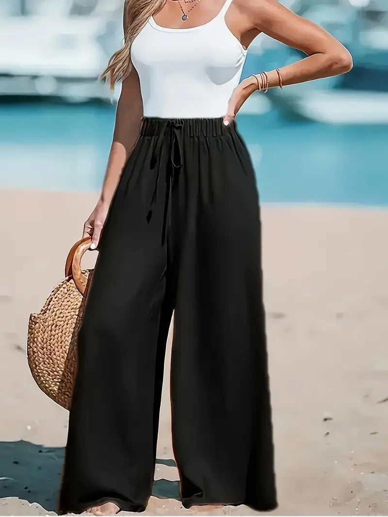 Pantalon Loose Chic avec Détail Cordon