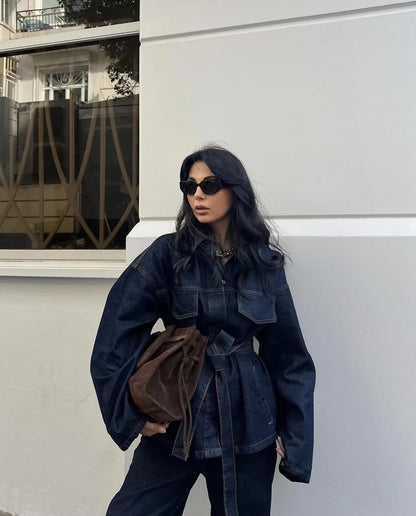 Ensemble Denim Rétro Ceinturé