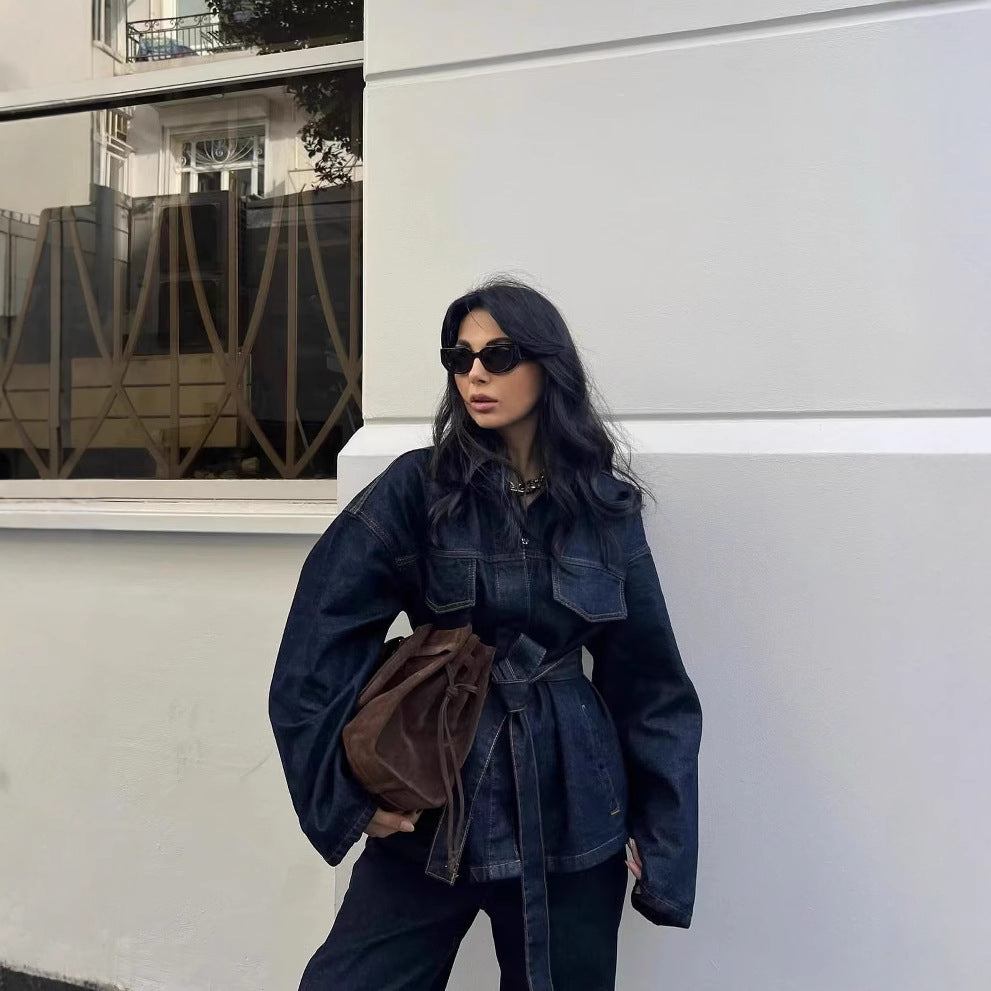 Ensemble Denim Rétro Ceinturé