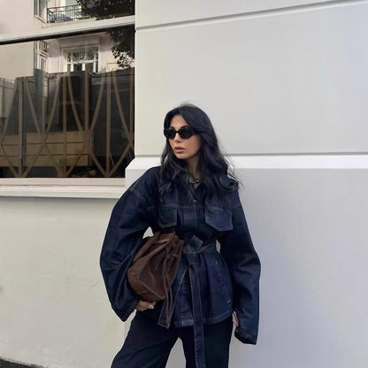 Ensemble Denim Rétro Ceinturé