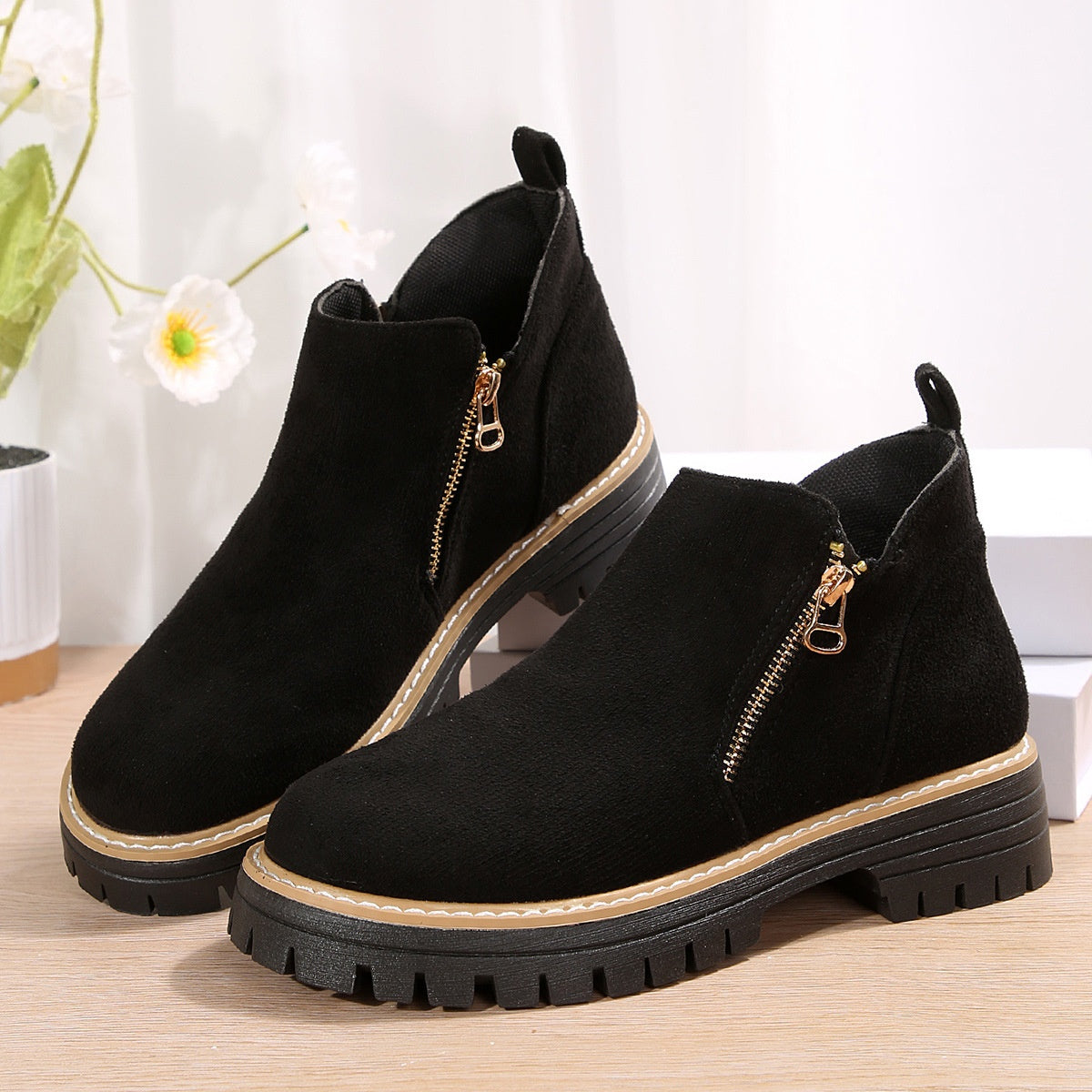 Bottines Urbaines Zippées Élégance