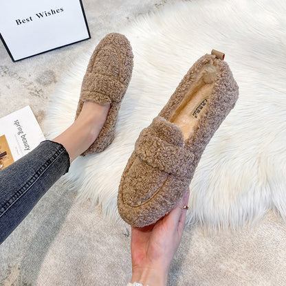 Mocassins Douillets en Fourrure – Confort Chaleureux & Semelle Antidérapante